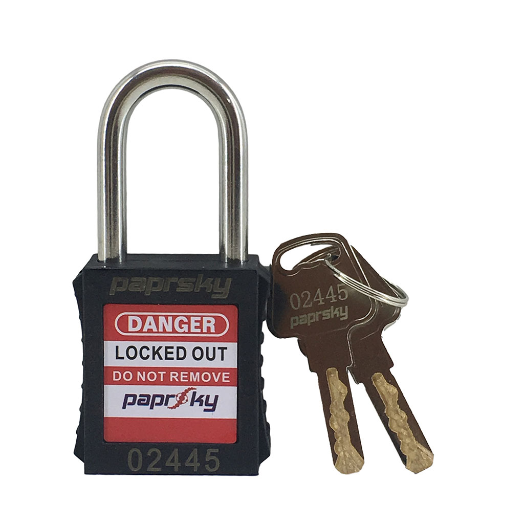 Lockout Safety Padlock Black Color PS-LOTO-PPR-38